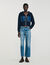 Felpa in maglia e denim