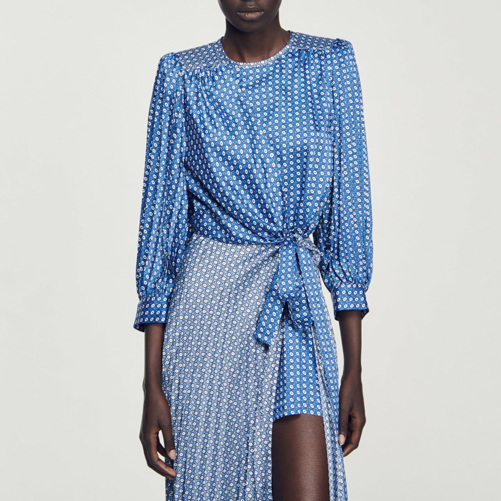 Abito lungo con stampa cravatta