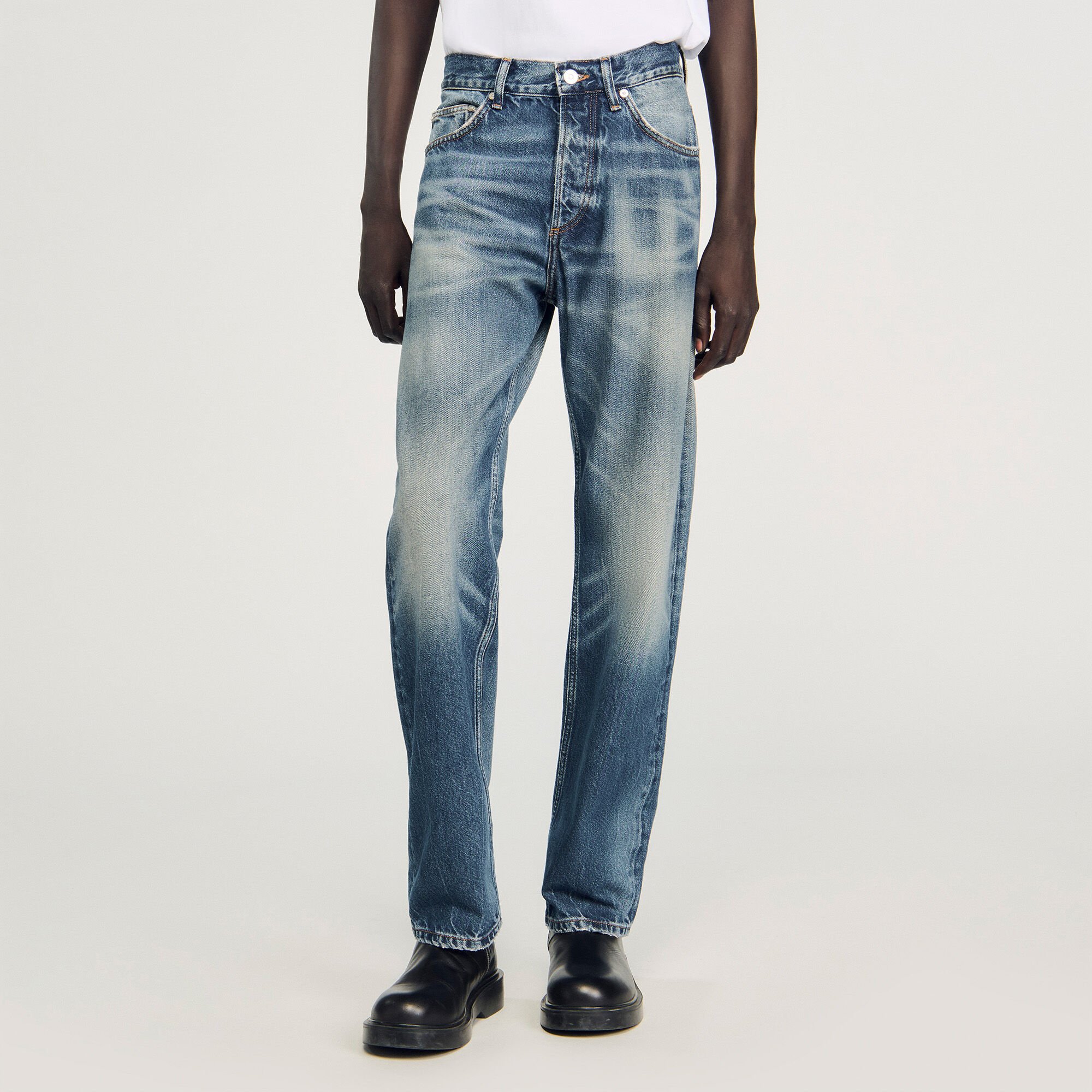 Jeans regular délavé