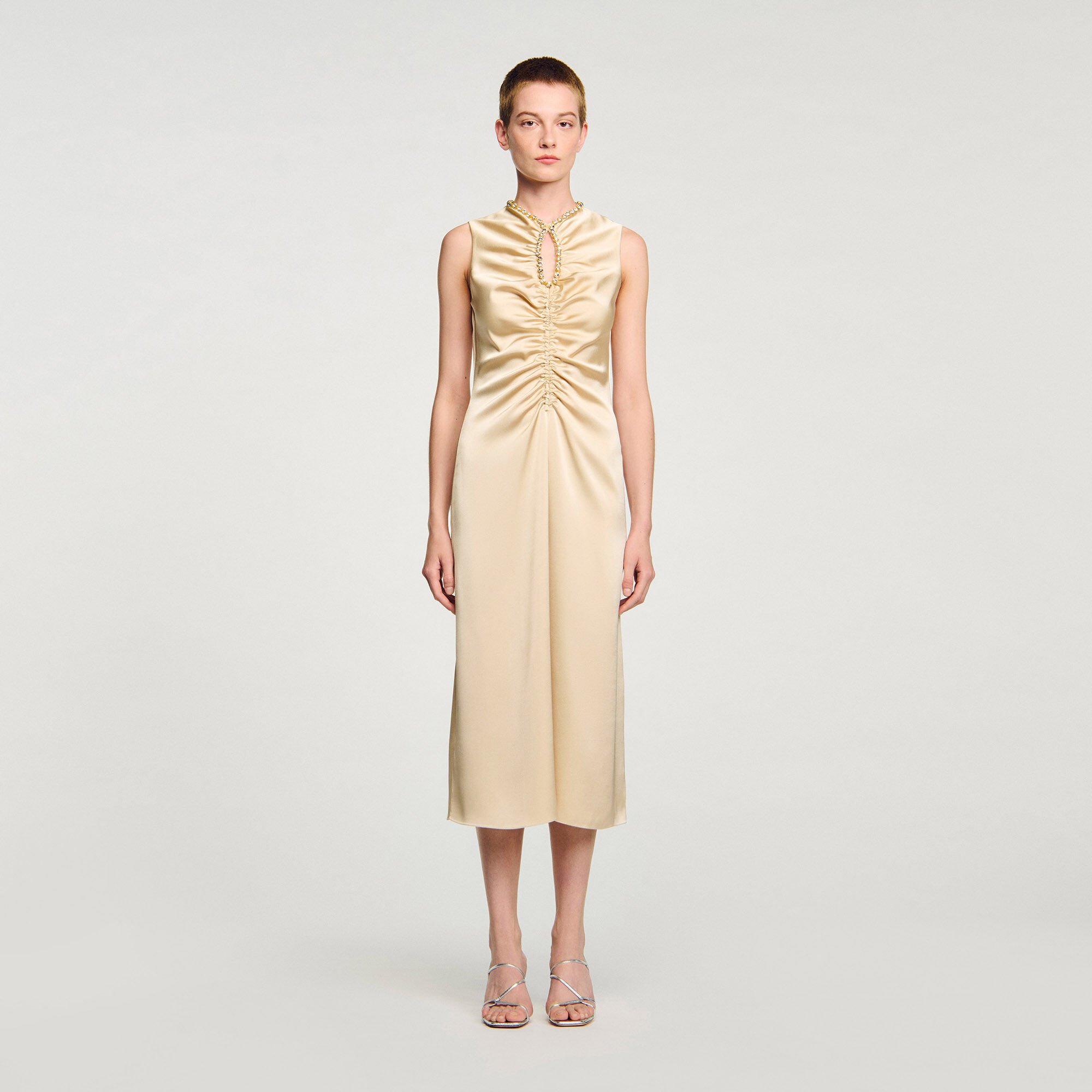 Abito midi con strass