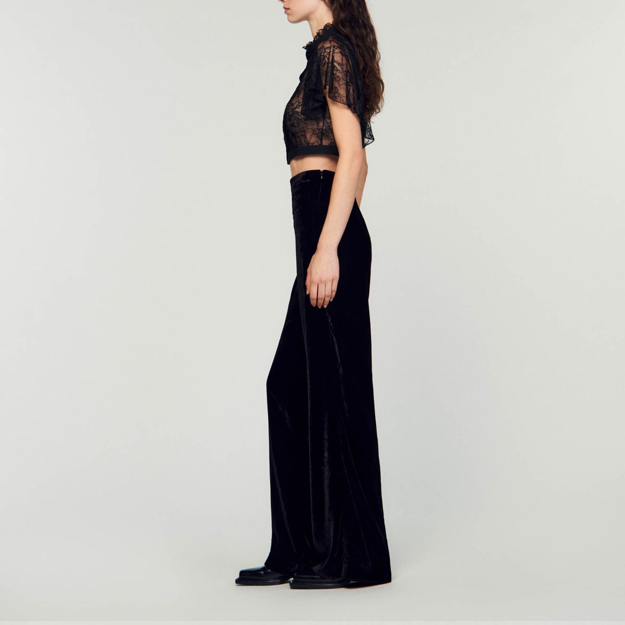 Pantaloni larghi in velluto