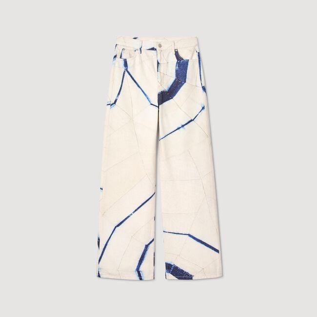 Jeans larghi con stampa a righe