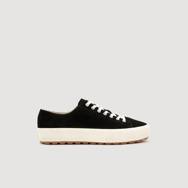 Sneakers basse in crosta di pelle