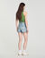 Shorts di jeans dettaglio pelle