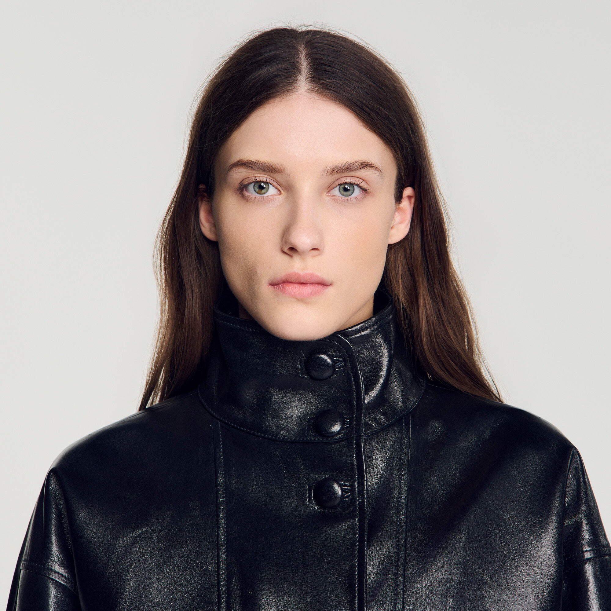 Giubbotto oversize in pelle