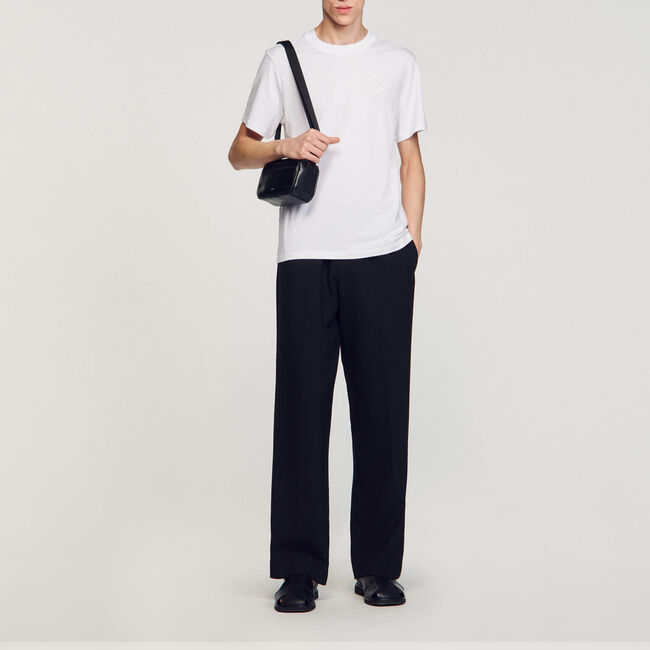 T-shirt in cotone con fiore
