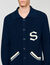Cardigan in lana con patch S