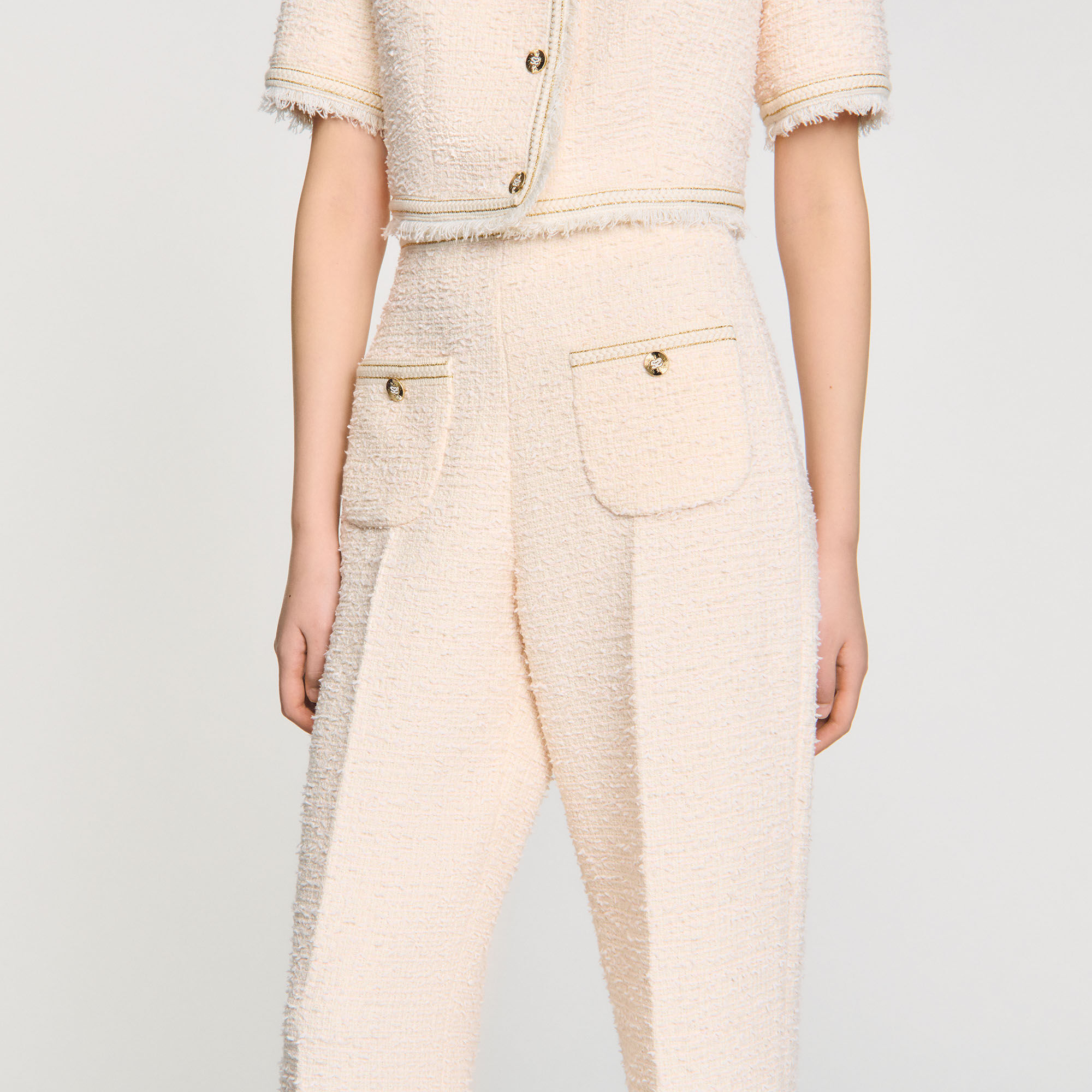 Pantaloni in tweed fantasia