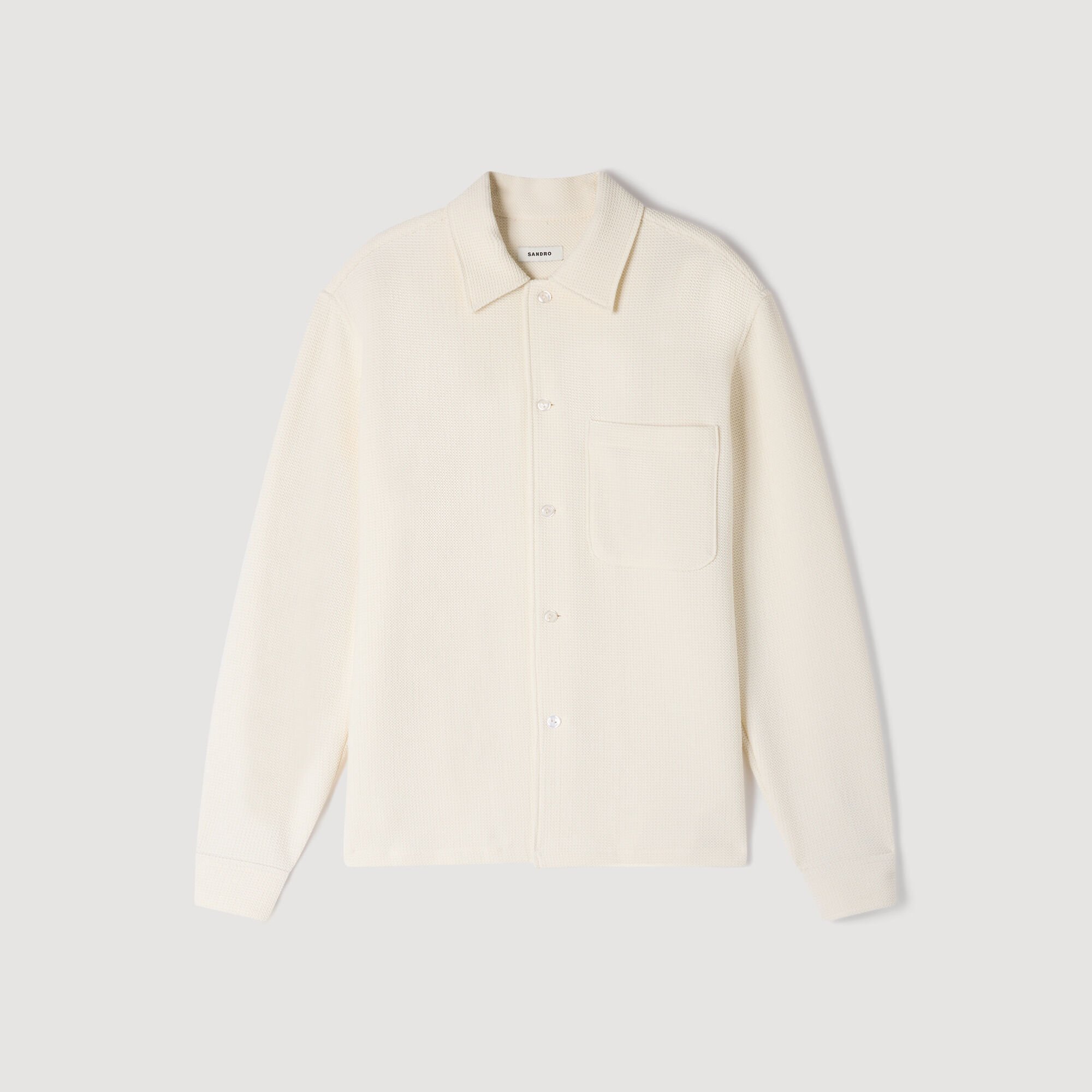 Camicia testurizzata collo aperto