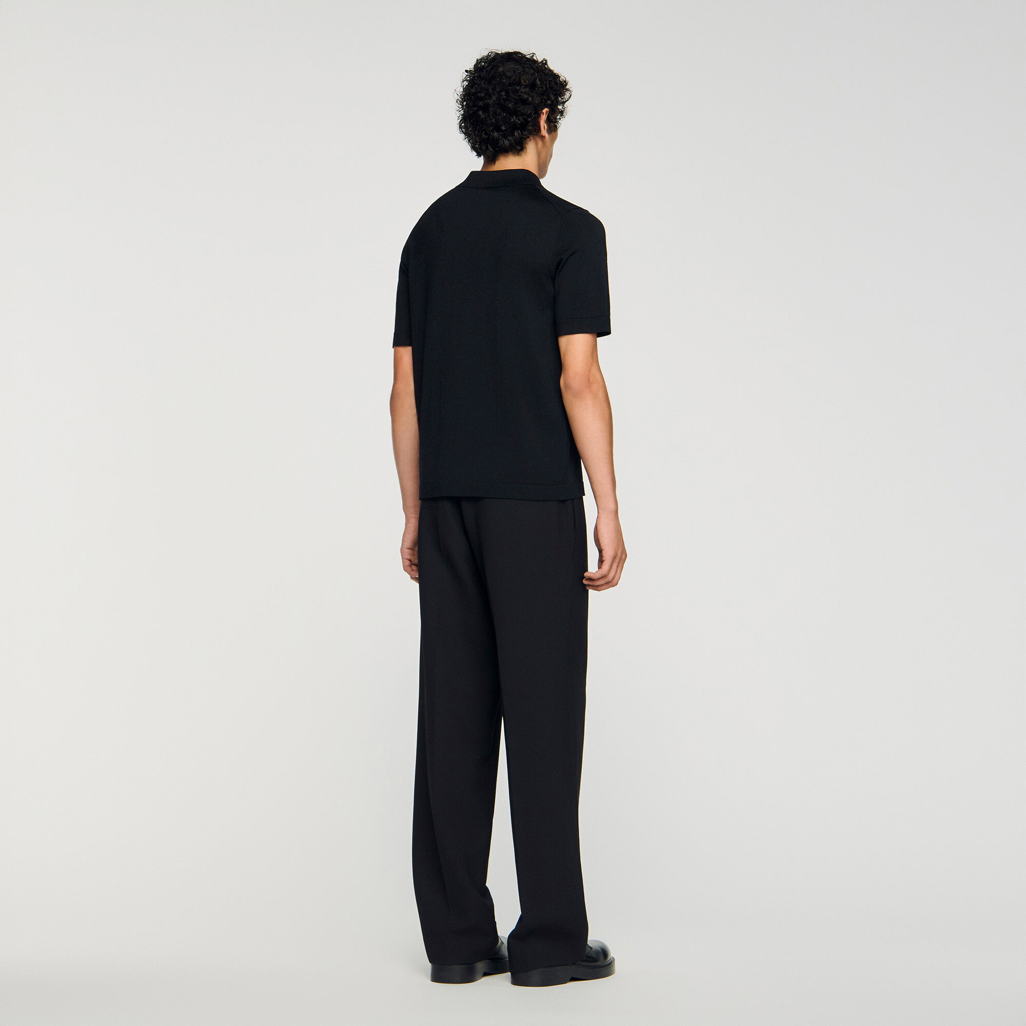 Polo in maglia con colletto con zip