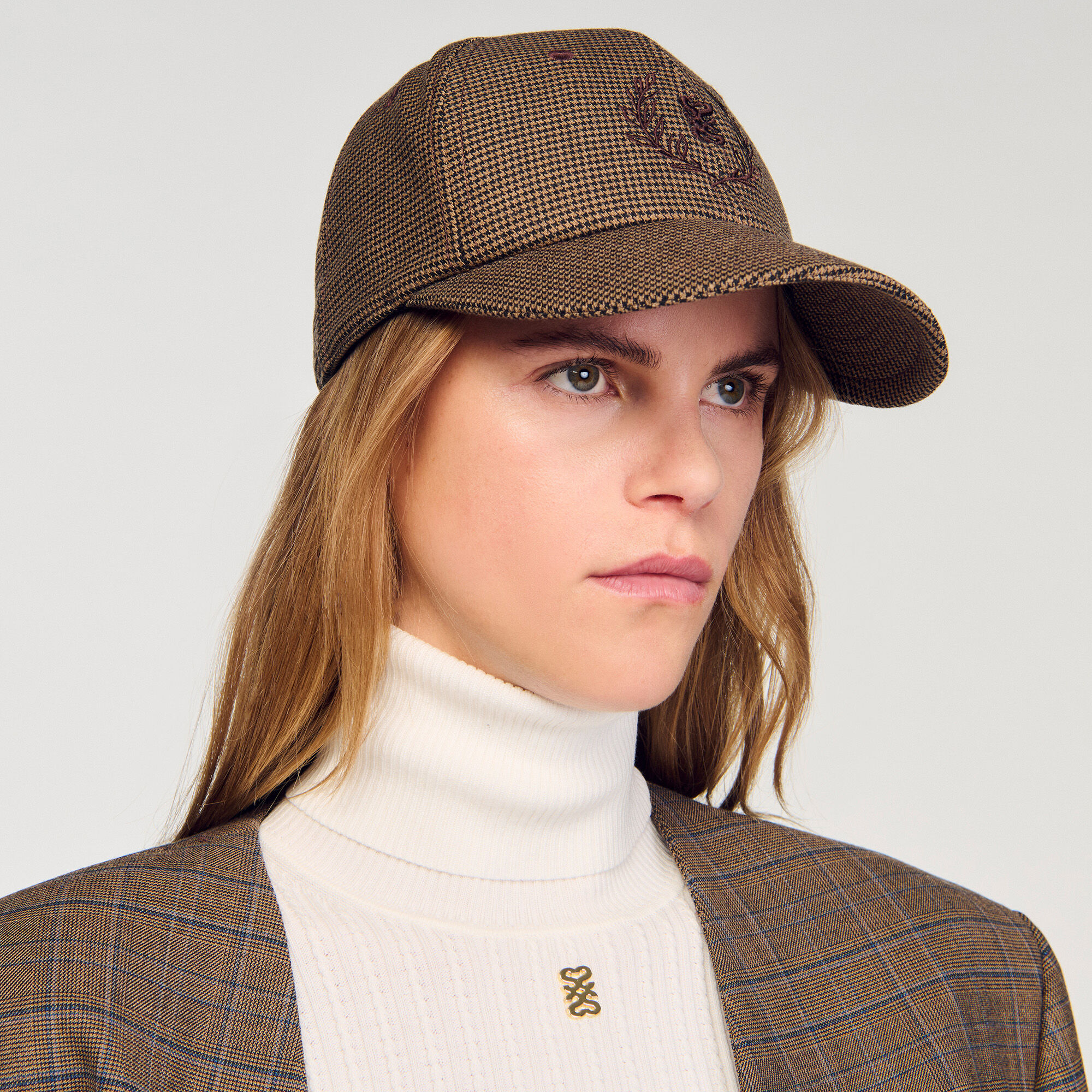 Cappellino stampa pied de poule