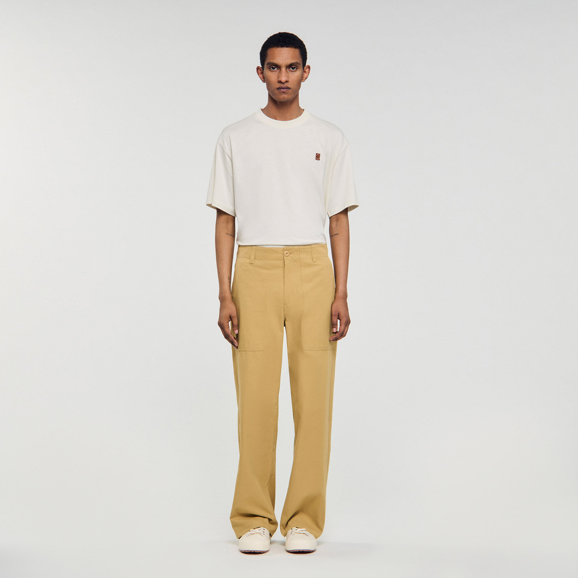 Pantaloni larghi in cotone
