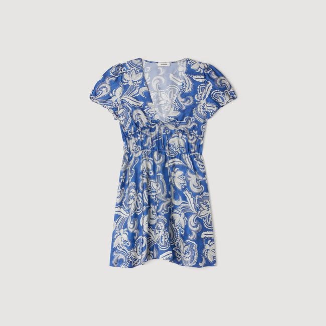 Abito corto con stampa floreale