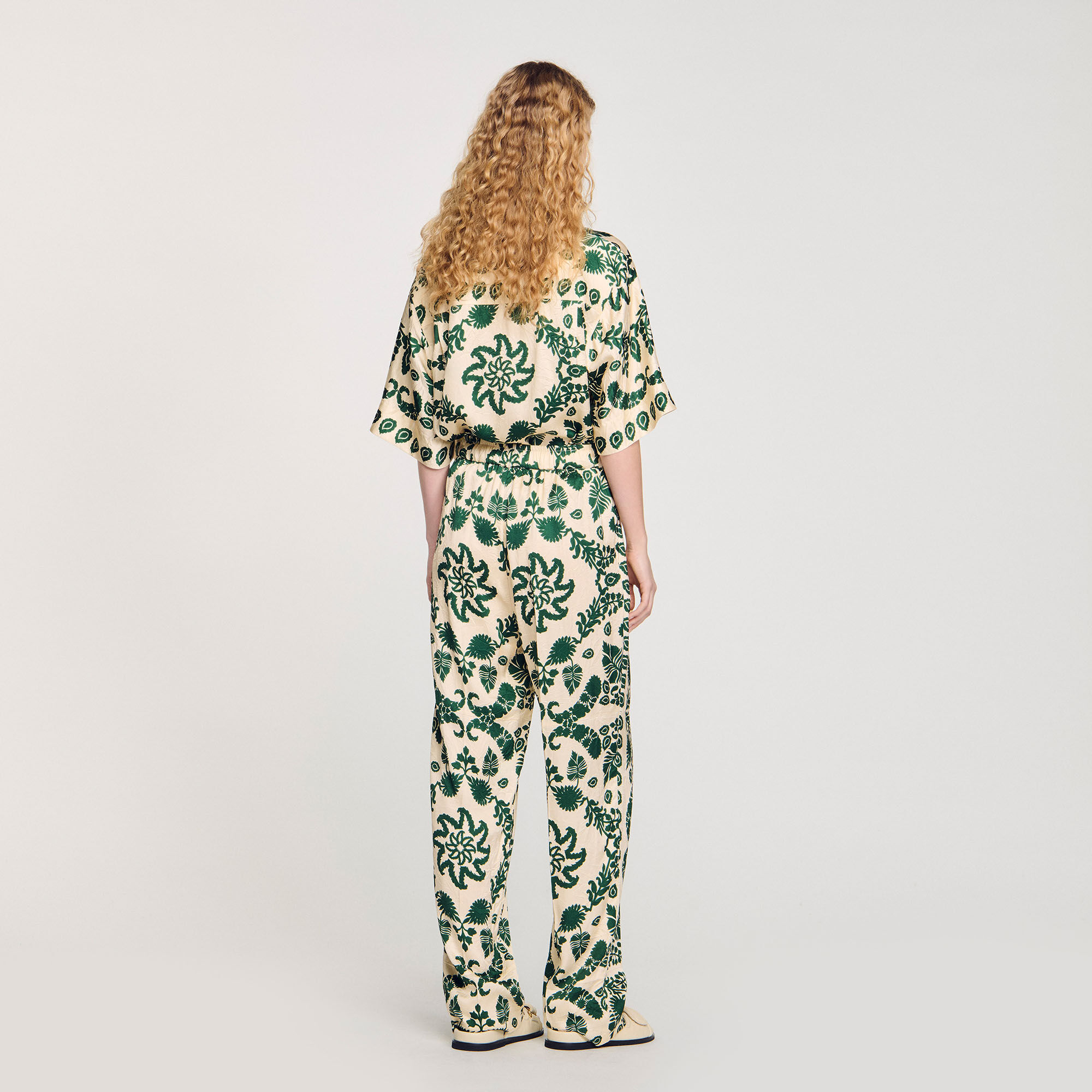 Pantaloni con stampa a fiori