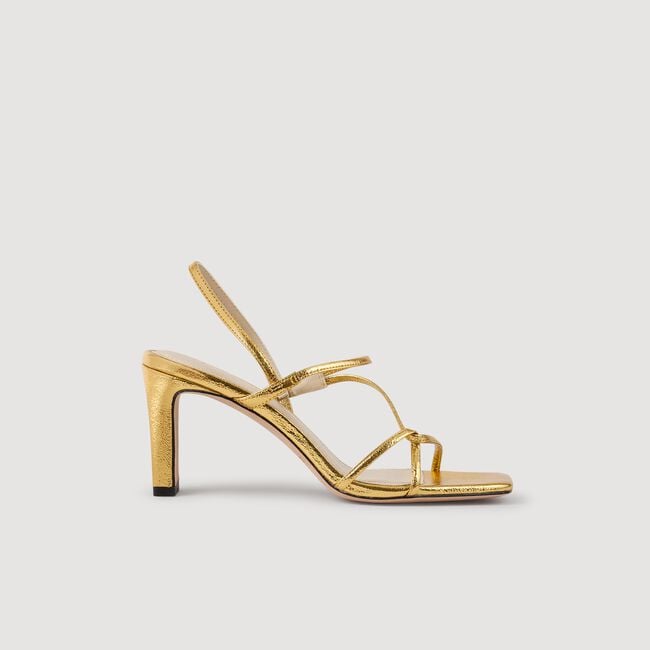 Sandali in pelle goffrata