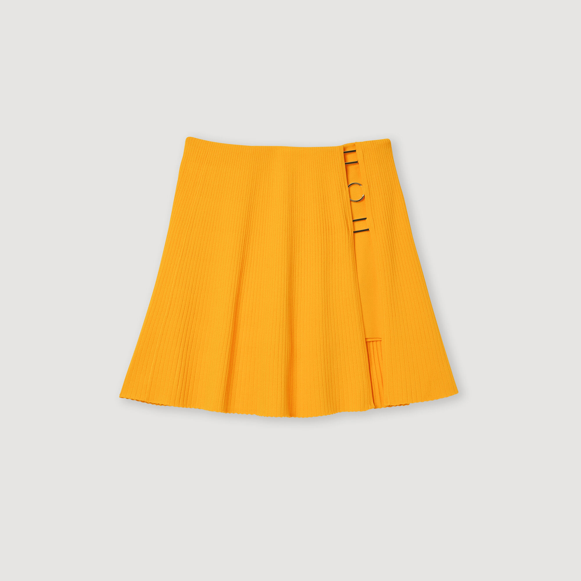 Gonna corta in maglia dettaglio gioiello