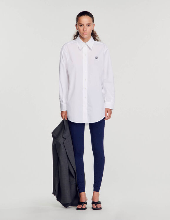 Camicia oversize in cotone Bianco Femme