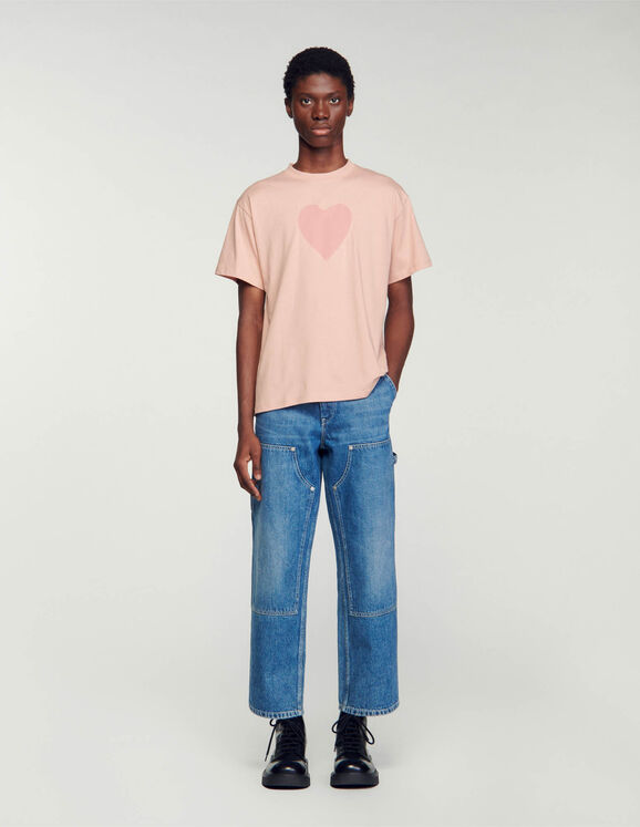 T-shirt in cotone Rosa Homme