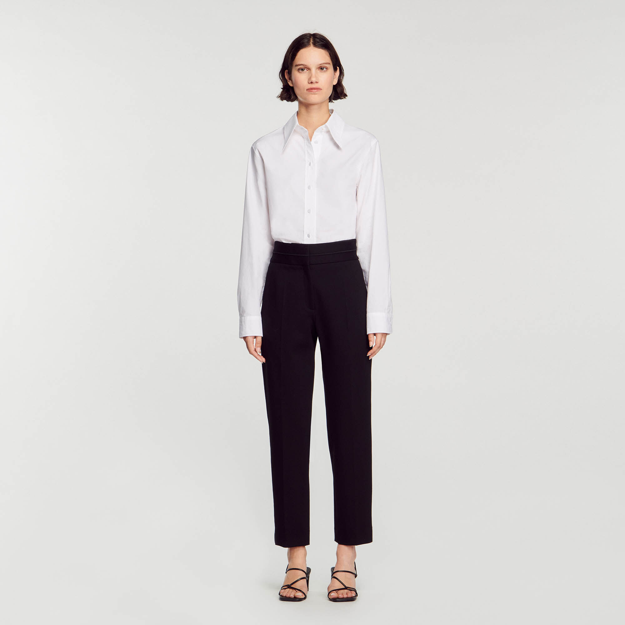 Pantalon classique shop femme taille haute