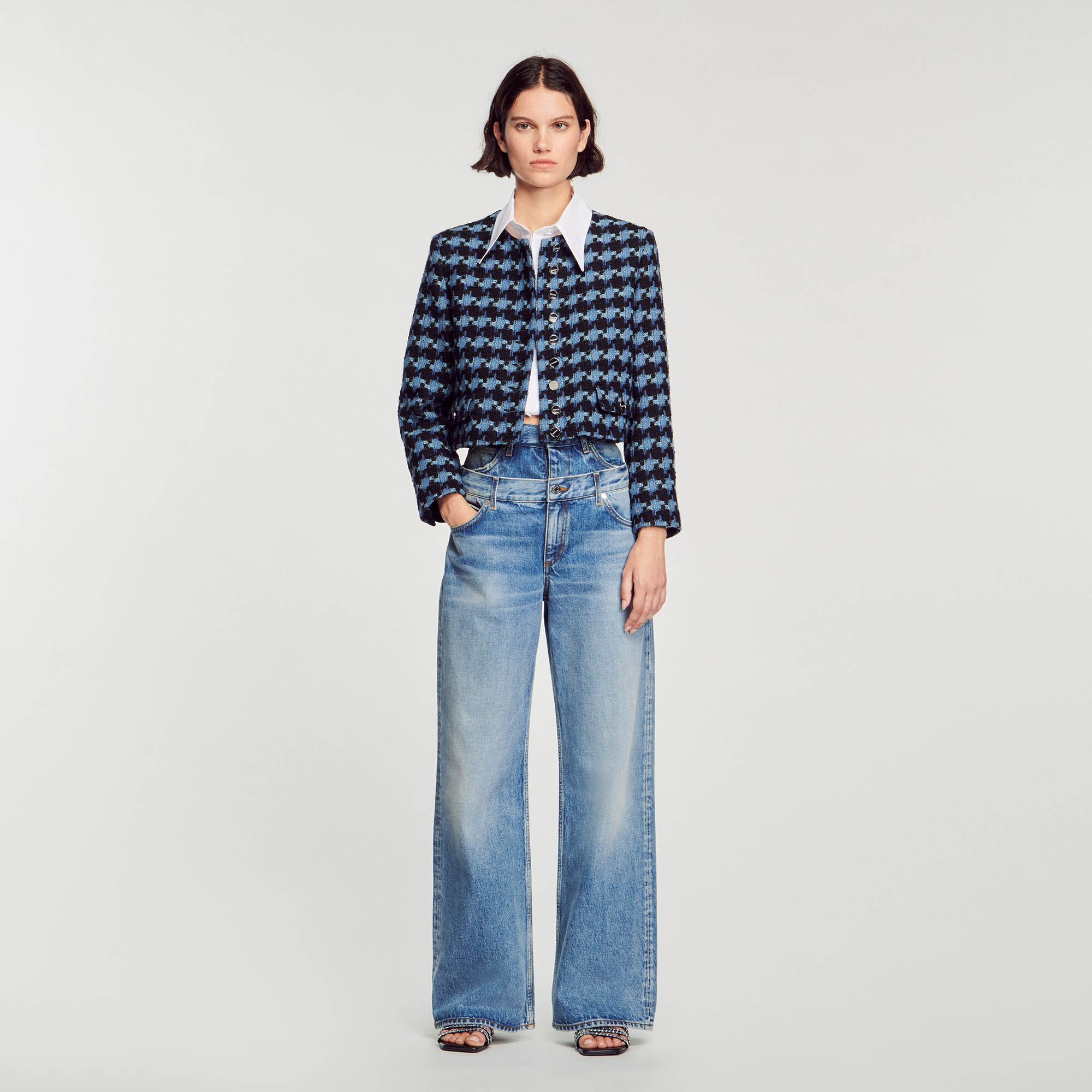 Veste sandro sale pied de poule