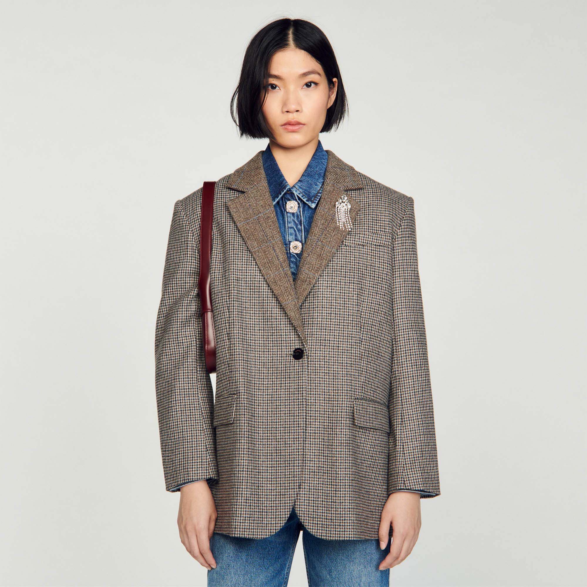 Veste sandro pied de poule clearance