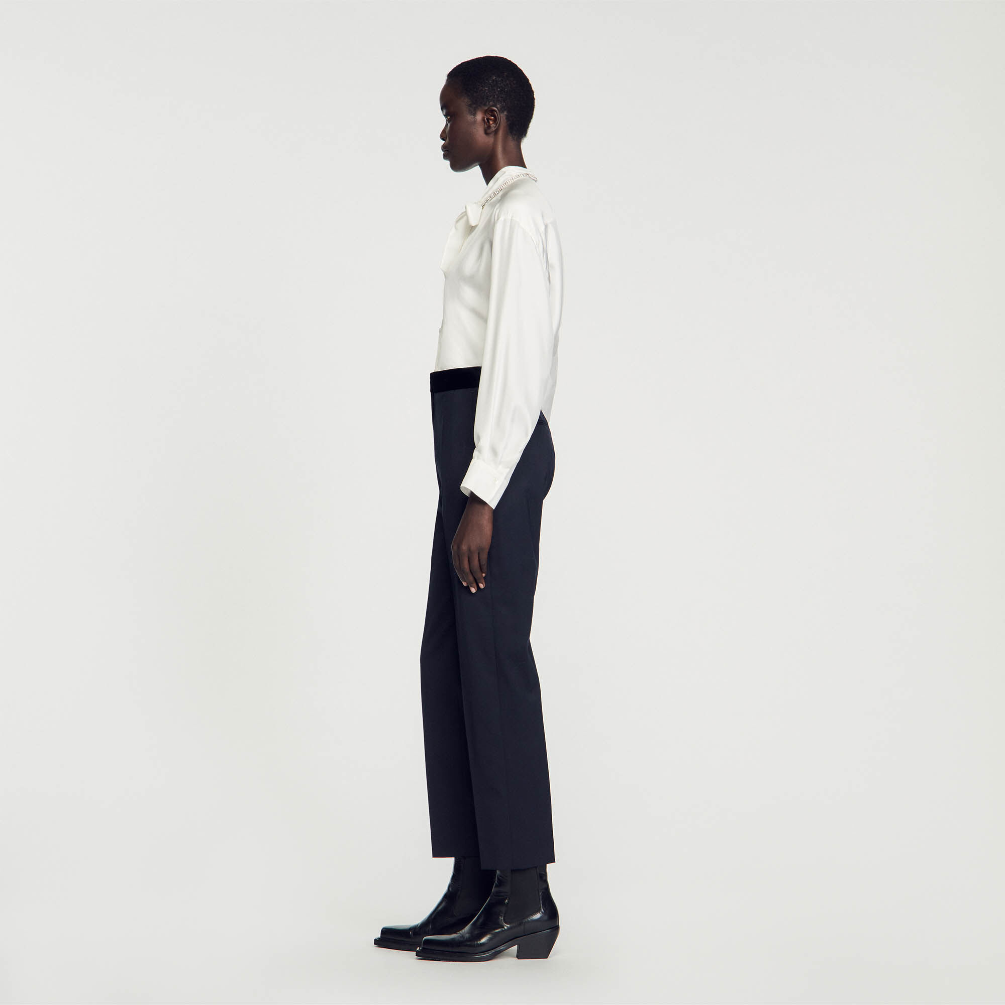 Pantalon classique bleu marine femme shop