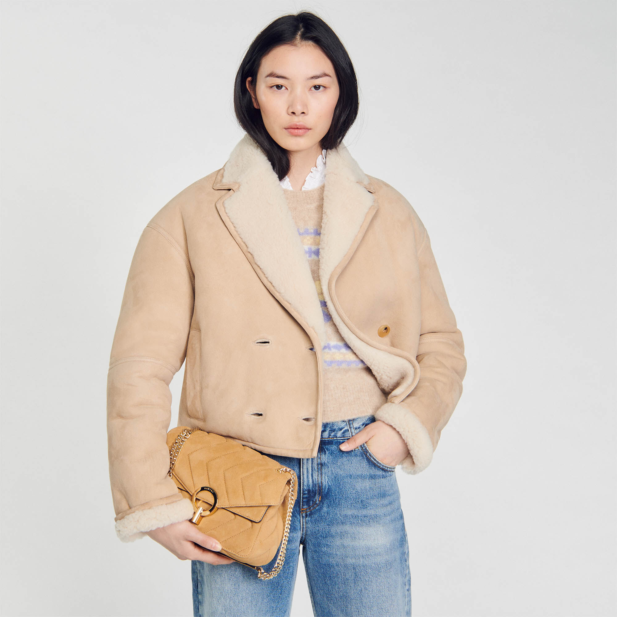 Borsa discount pelle scamosciata