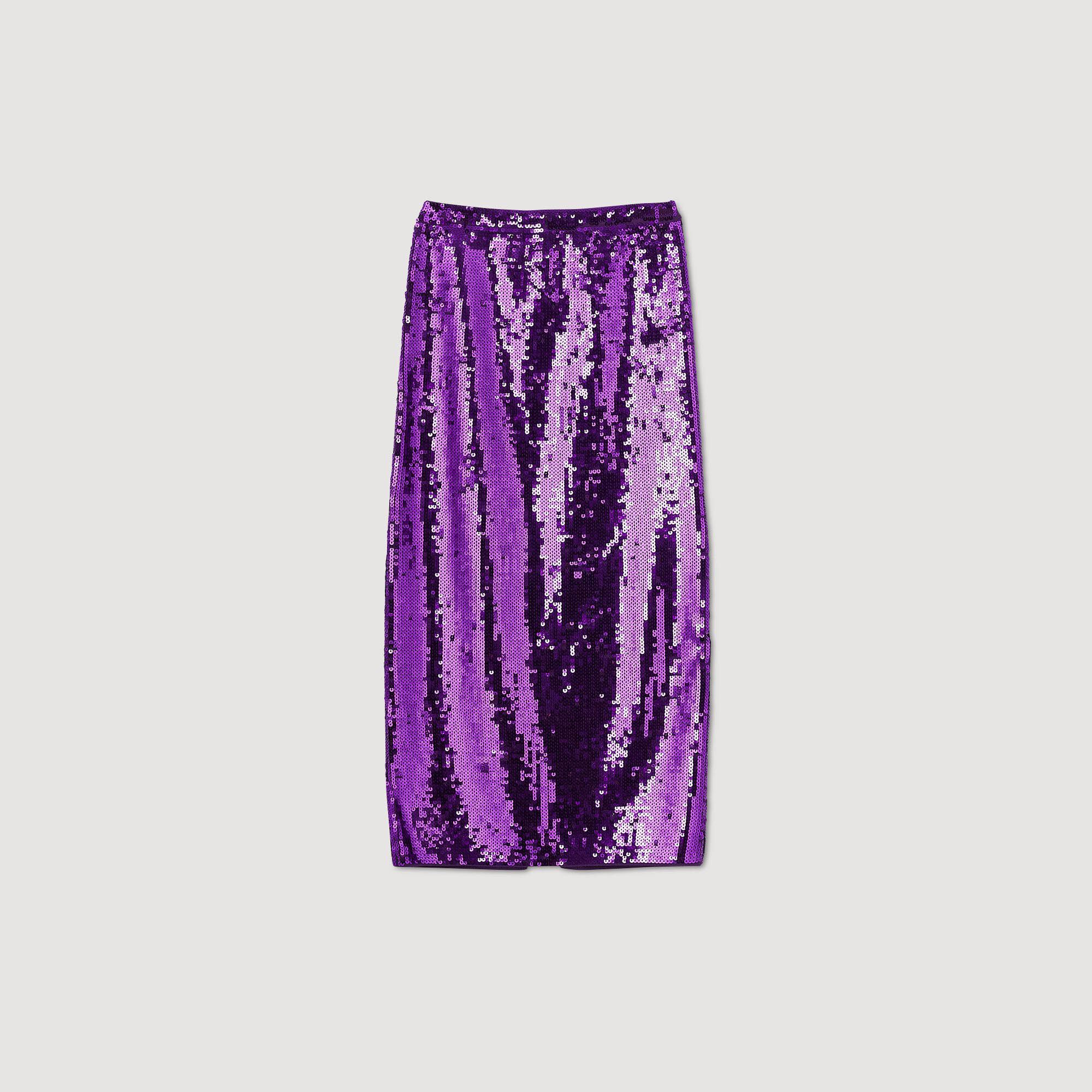 Gonna midi con lustrini SFPJU01010 Viola Gonne Short Sandro