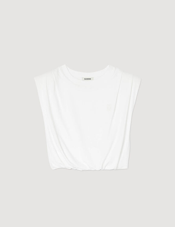 T-shirt corta in cotone Bianco Femme