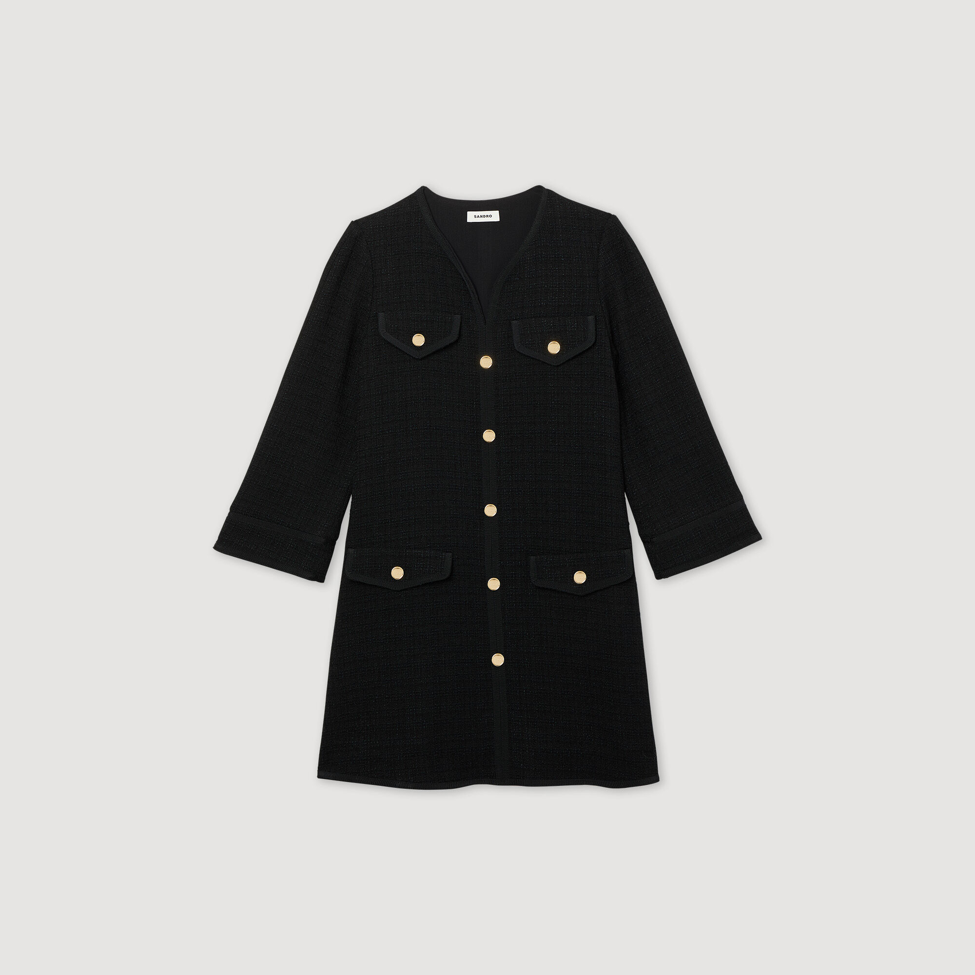 Robe courte en tweed manches longues SFPRO02716 Robes Sandro