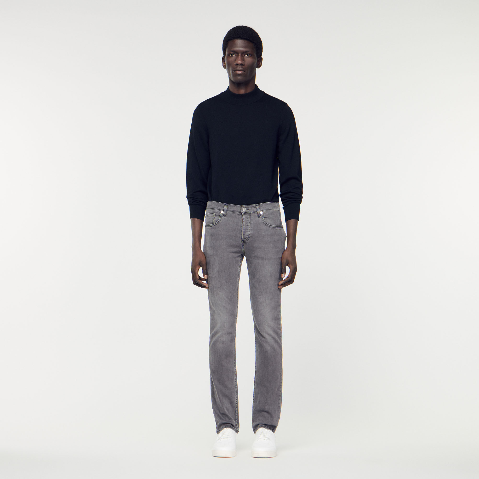 Jean gris discount délavé homme