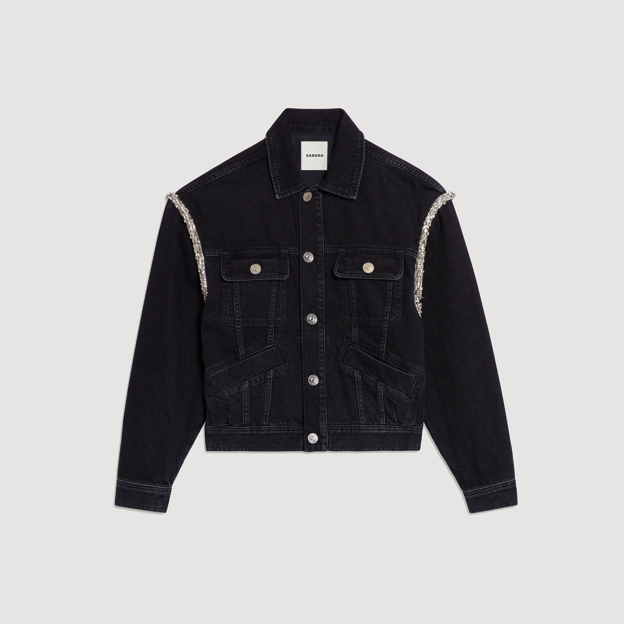 Giacca in jeans oversize con strass SFPBL00496 Giacche